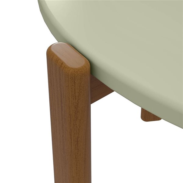 Manhattan Comfort Gales Pistachio Green Mid-Century Modern End Table w/ Solid Wood Legs