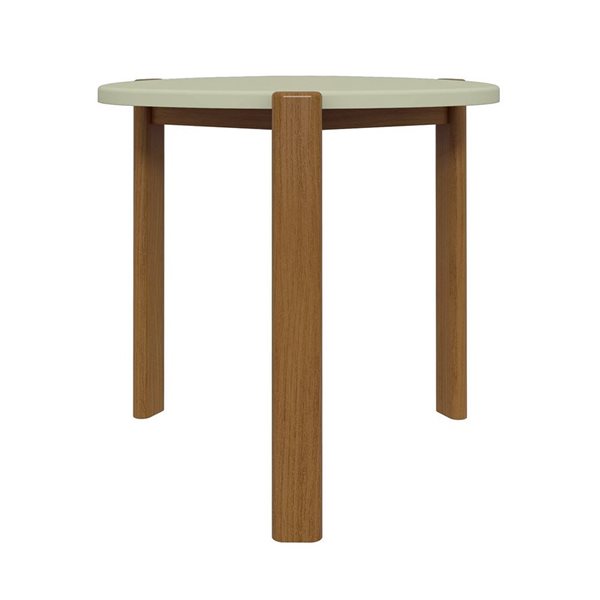 Manhattan Comfort Gales Pistachio Green Mid-Century Modern End Table w/ Solid Wood Legs