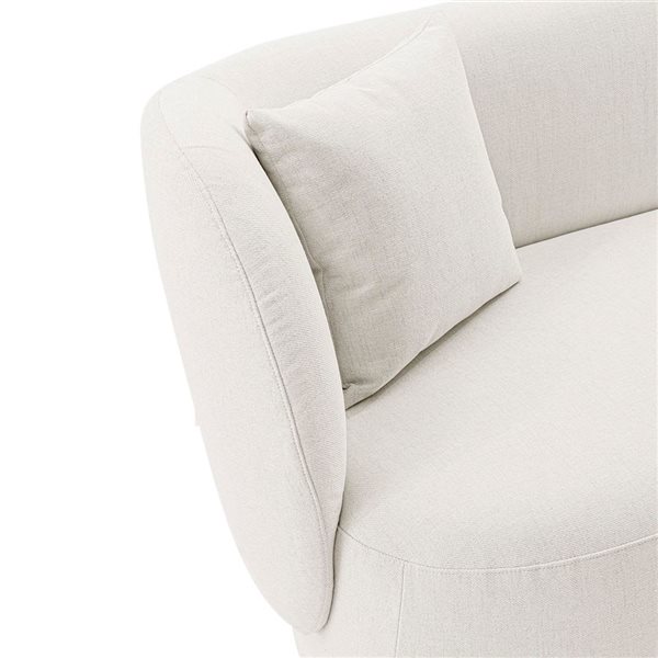 Manhattan Comfort Siri Cream Linen Contemporary Sofa and Accent Chair Set w/ Pillows