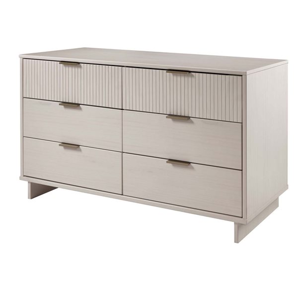 Manhattan Comfort Granville 55-in W Light Grey Modern Double Wide Dresser w/ 6 Full Extension Drawers