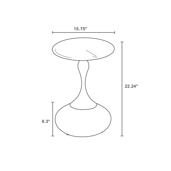 Table d'appoint moderne Patchin de Manhattan Comfort en bois brun et métal doré, lot de 2