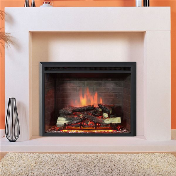 Dynasty Fireplaces 32-in LED Electric Fireplace Insert - Matte Black