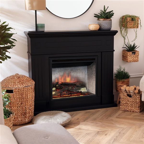 Dynasty Fireplaces Presto Series 2 LED 35-in Electric Fireplace Insert in Matte Black