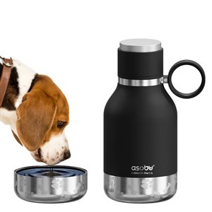 Asobu 34-oz. Dog Stainless Steel Travel Water Bottle and Bowl - Black