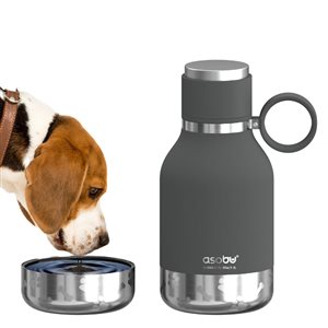 Asobu 34-oz. Dog Stainless Steel Travel Water Bottle and Bowl - Smoke