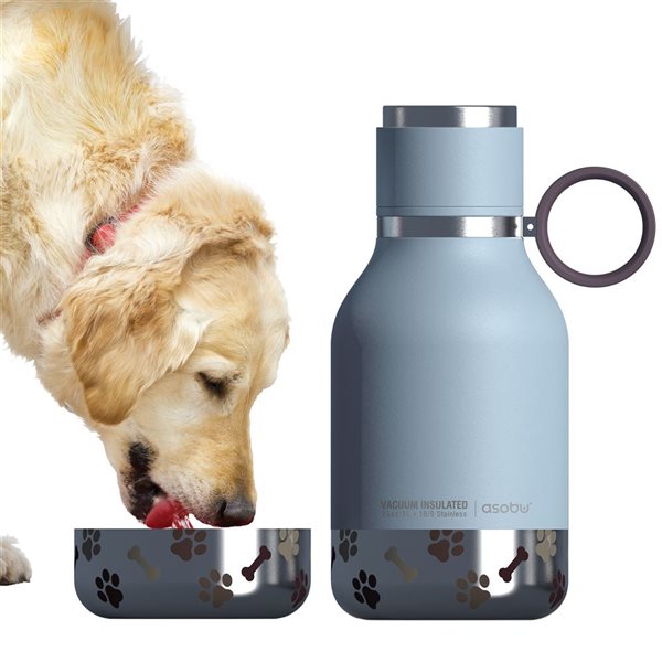 Asobu 34-oz. Dog Stainless Steel Travel Water Bottle and Bowl - Blue