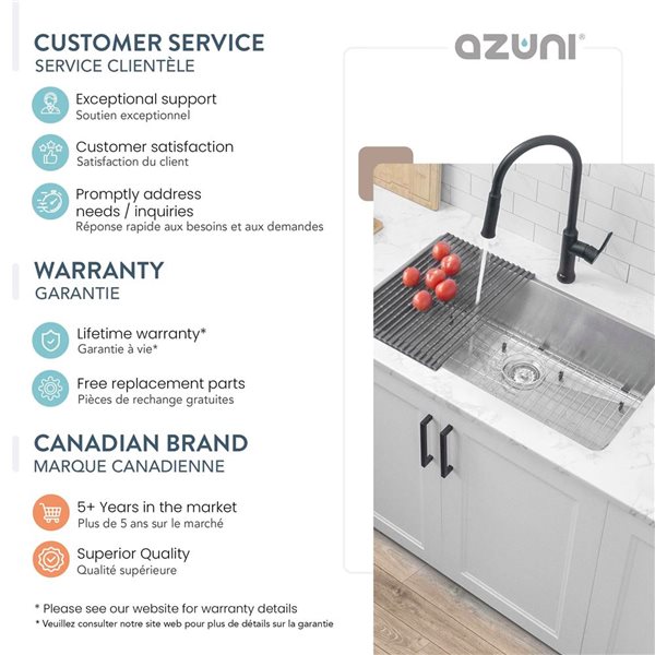 Azuni Lorient Dual-Mount 32 L x 18-in W Stainless Steel Single Bowl Customizable-Hole Kitchen Sink