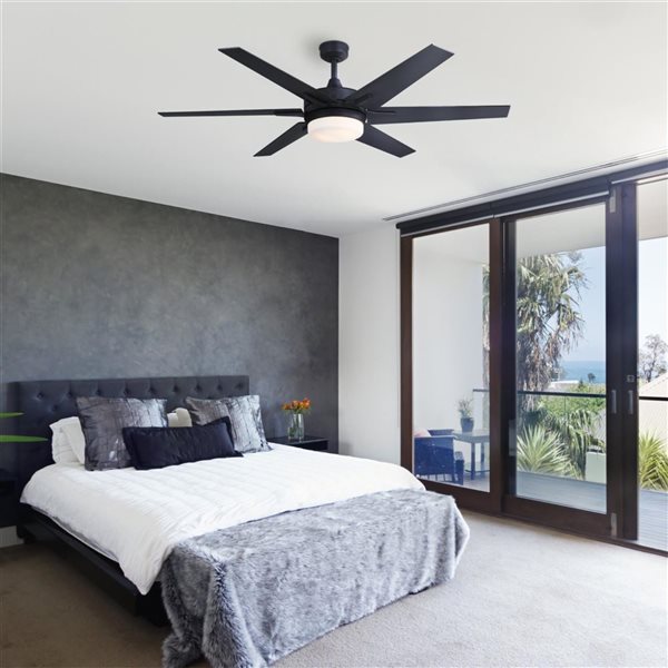 Westinghouse Lighting Cayuga 60-in Matte Black Indoor Ceiling Fan with LED Light Fixture