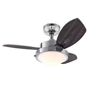 Westinghouse Lighting Wengue 30-in Chrome Indoor Ceiling Fan with LED Light Fixture