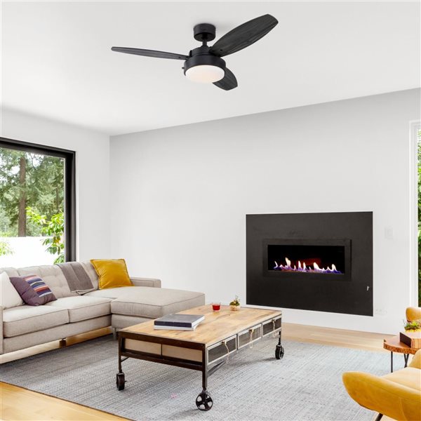 Westinghouse Lighting Alloy 42-in Matte Black Indoor Ceiling Fan with LED Light Fixture