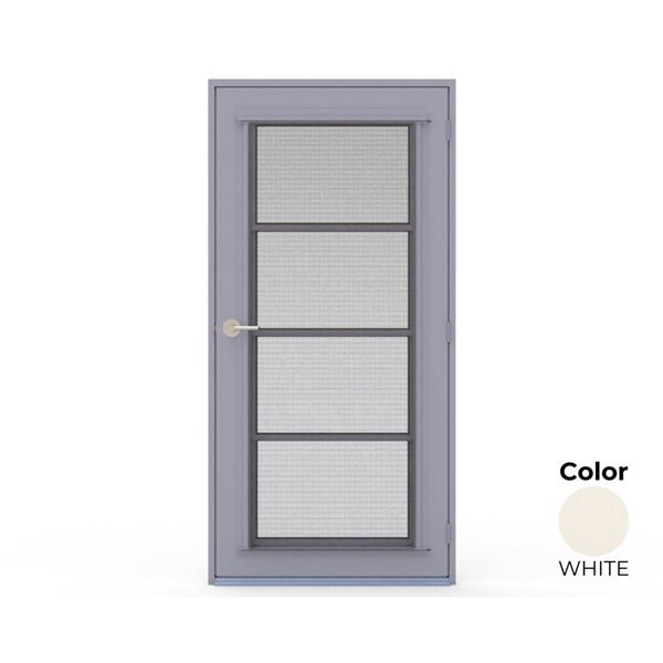 Tendal 3-Season Veranda Aluminum Frame 36 x 84-in Right Hinge Outside White Screen Door