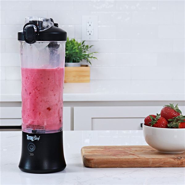 Total Chef Cordless Portable Blender 20 oz with USB Port - Black