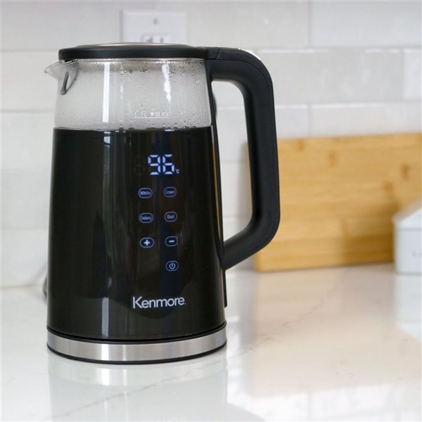 Kenmore  1.7 L Glass Electric Kettle with Digital Temperature Control - Black