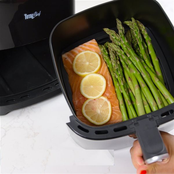 Friteuse à air chaudf Total Chef 4,8 L à commande tactile numérique avec 8 préréglages de cuisson, noir