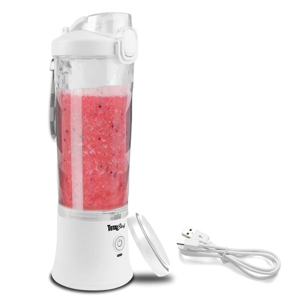 Total Chef Cordless Portable Blender 20 oz with USB Port - White