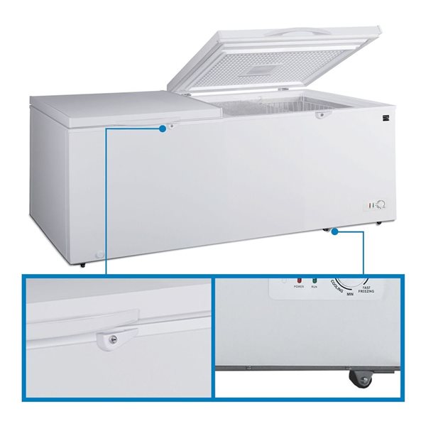 Kenmore 21-ft³ Garage Ready Convertible Chest Freezer/Refrigerator - White