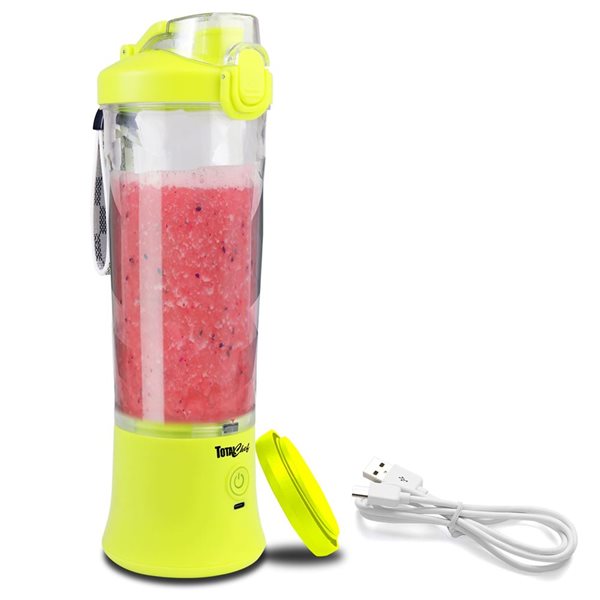 Total Chef Cordless Portable Blender 20 oz with USB Port - Neon Green