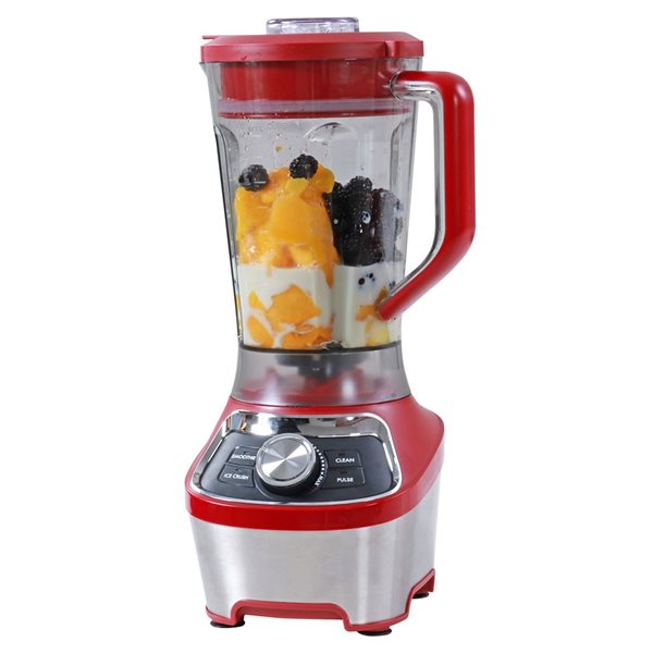 Mélangeur sur socle Kenmore 64 oz 1200 W avec modes smoothie et concassage des glaçons, rouge