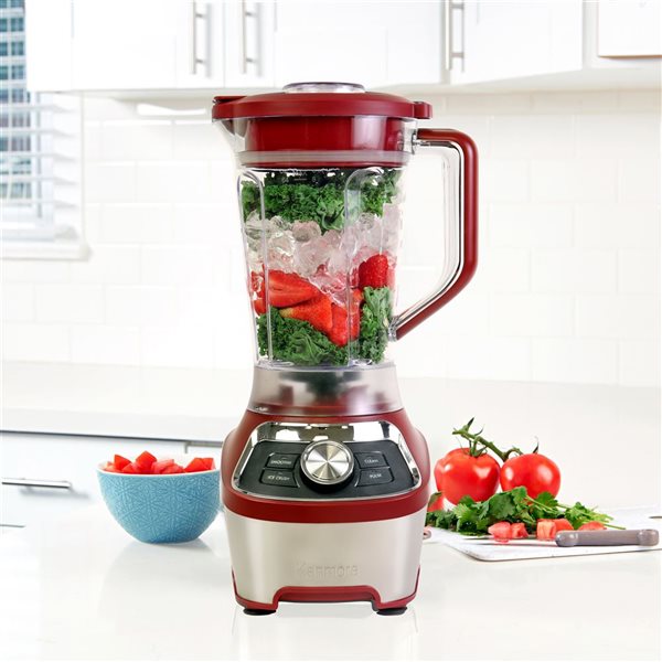 Kenmore 64 oz 1200 W Stand Blender with Smoothie and Ice Crush Modes - Red