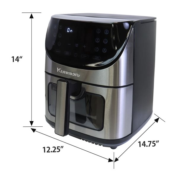 Kenmore 7,8 L Digital Air Fryer with 12 Cooking Presets - Stainless Steel