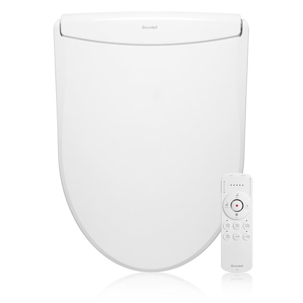 Siège de toilette allongé de luxe avec bidet et télécommande Brondell Swash Thinline T44, blanc