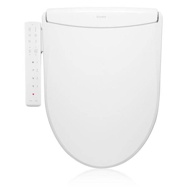 Siège de toilette allongé de luxe avec bidet et commande latérale électrique Brondell Swash Thinline T22 , blanc