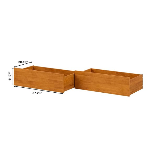 AFI Urban Light Toffee Solid Wood Twin/Full-Size Bed Drawers - Set of 2