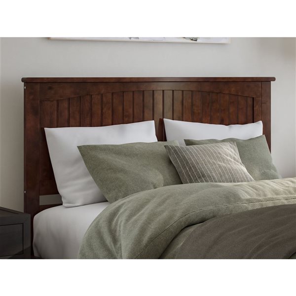 AFI Nantucket Walnut Solid Wood Queen-Size Platform Bed w/ Matching Footboard and Twin XL Trundle