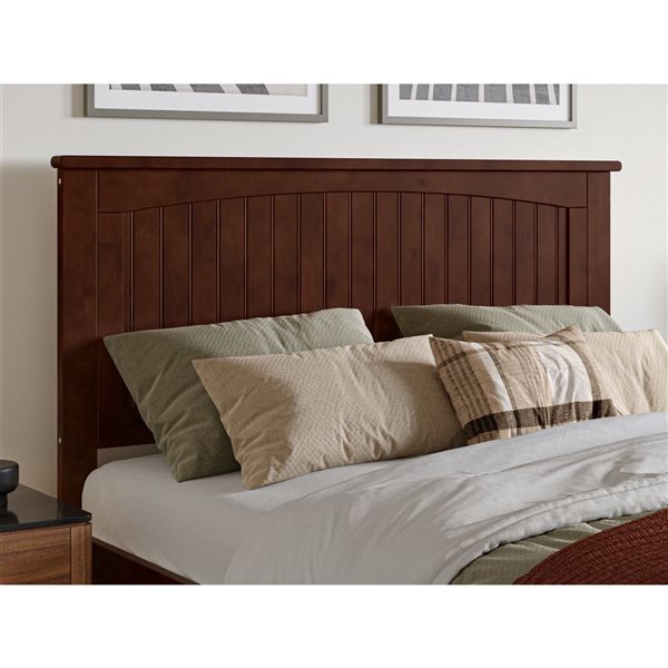 AFI Nantucket Walnut Solid Wood Full-Size Platform Bed w/ Footboard and Twin Trundle