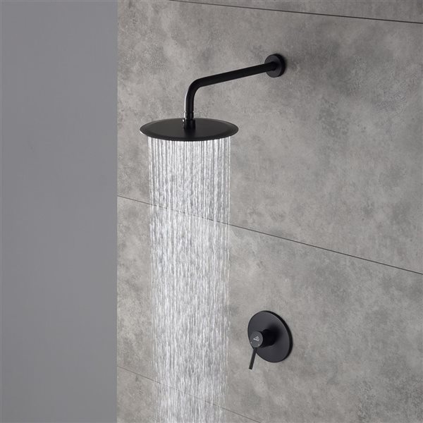 CASAINC Black 1-Handle Single Function Round Shower Faucet Valve Included
