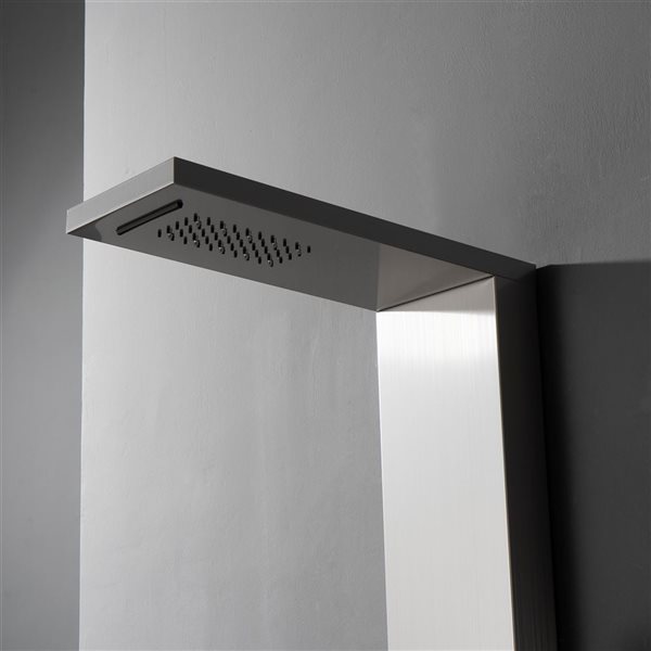 BWE 2-Jet Shower Panel System with Rainfall Waterfall Shower Head With LED light in Black Nickel