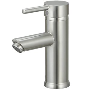 BWE Single Hole Single-Handle Bathroom Faucet With Pop Up Drain in Brushed Nickel