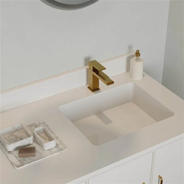 BWE Single Handle Single Hole Modern Bathroom Faucet For Sink Drip-Free Vanity Sink Faucet in Gold