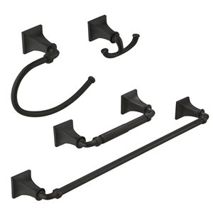 BWE 4-Piece Bath Hardware Set Towel Bar Towel Holder Toilet Paper Holder Towel Hookin Oil Rubbed Bronze