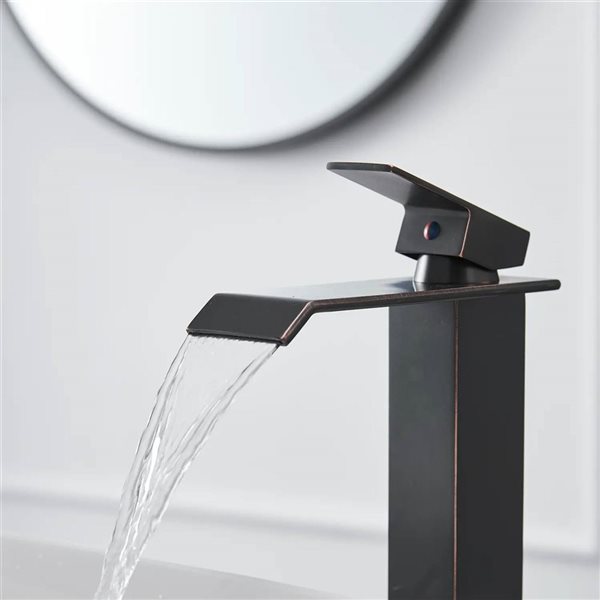 BWE Single Hole Single Handle Bathroom Vessel Sink Faucet with Drain Assembly in Oil Rubbed Bronze