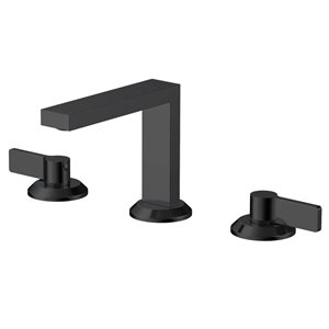 BWE 8 in Widespread Double Handle Bathroom Faucet Set 3 Holes Vanity Sink With Metal Drain In Black