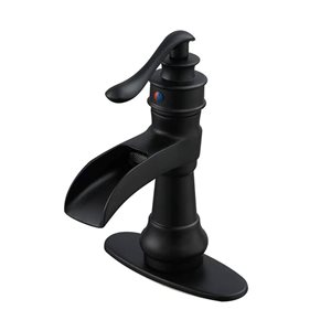 BWE Single Hole Single-Handle Low-Arc Bathroom Faucet in Matte Black