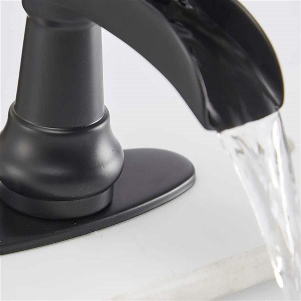 BWE Single Hole Single-Handle Low-Arc Bathroom Faucet in Matte Black