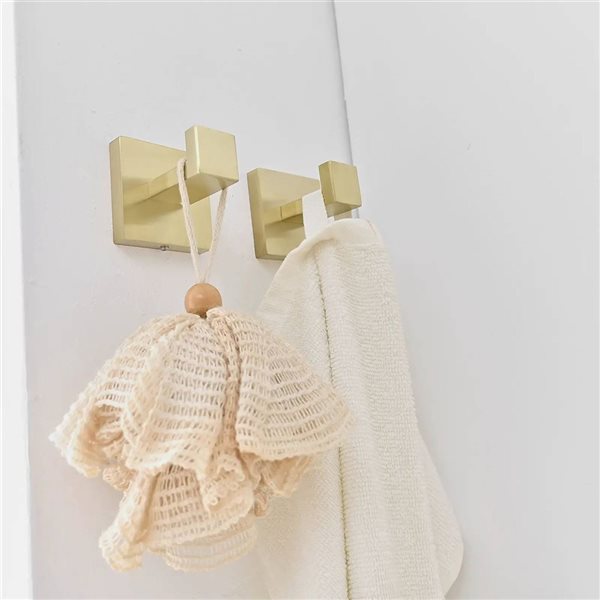 BWE 4-Piece Bath Hardware Set  Towel Bar Towel Holder Toilet Paper Holder Towel Hook  in Brushed Gold