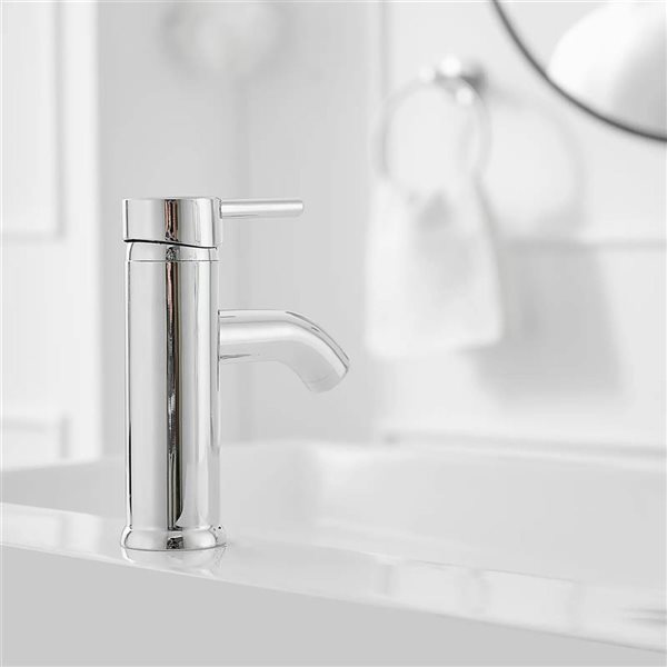 BWE Single Hole Single-Handle Bathroom Faucet With Pop Up Drain in Polished Chrome