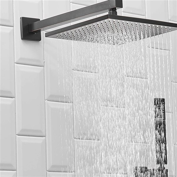 BWE 10 inch Square Bathroom Shower Combo Set in Oil Rubbed Bronze