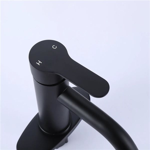 BWE Single Hole Single-Handle Bathroom Faucet in Matte Black