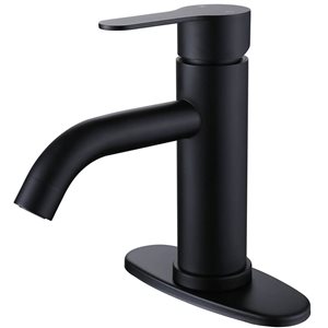 BWE Single Hole Single-Handle Bathroom Faucet in Matte Black