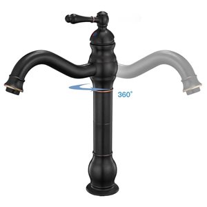 BWE Single Hole Single Handle Bathroom Vessel Sink Faucet with 360°Swivel Spout in Oil Rubbed Bronze