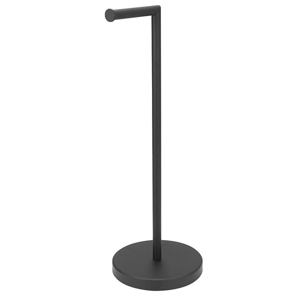 BWE Freestanding Stainless Steel Toilet Paper Holder in Matte Black