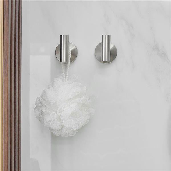 BWE 5-Piece Bath Hardware Set with Towel Bar Hook Toilet Paper Holder and Towel Ring in Brushed Nickel