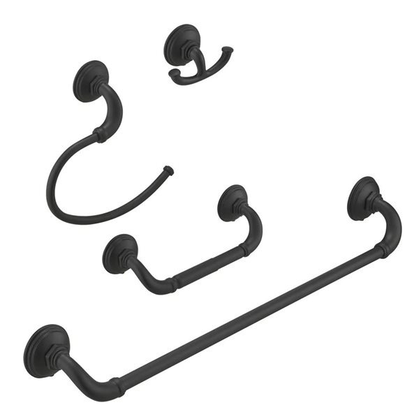 BWE 4-Piece Bath Hardware Set Towel Bar Hand Towel Holder Toilet Paper ...