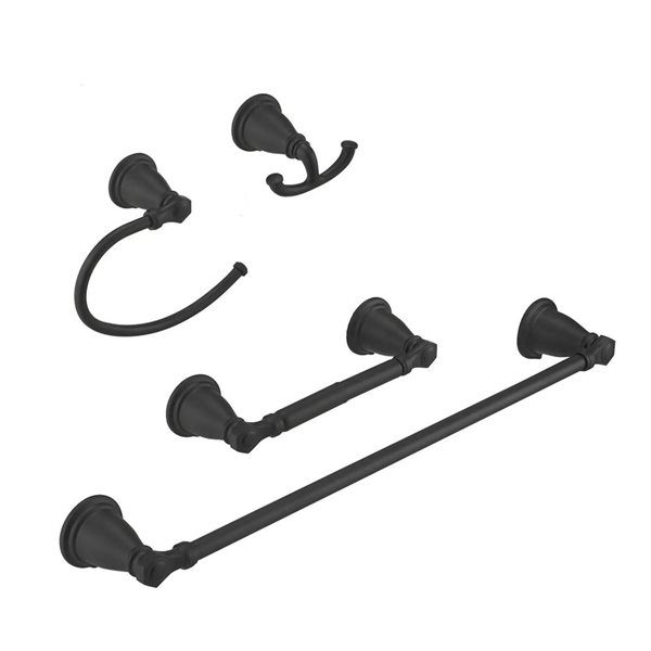 BWE 4-Piece Bath Hardware Set with Towel Bar Towel Holder Toilet Paper ...