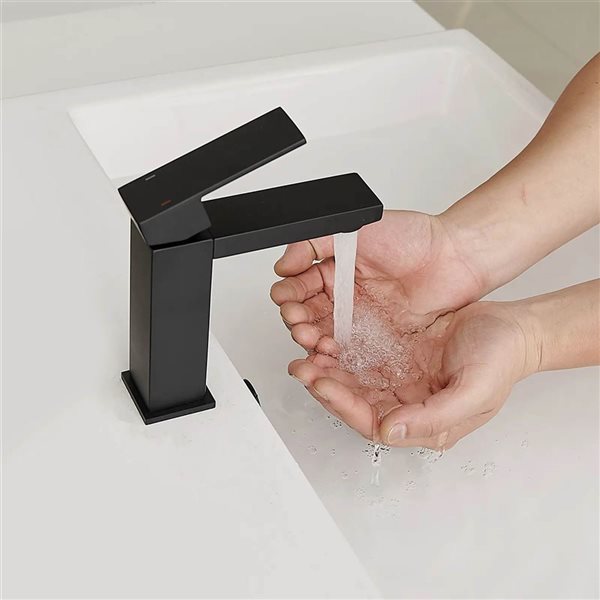 BWE Single Hole Single-Handle Bathroom Faucet in Matte Black