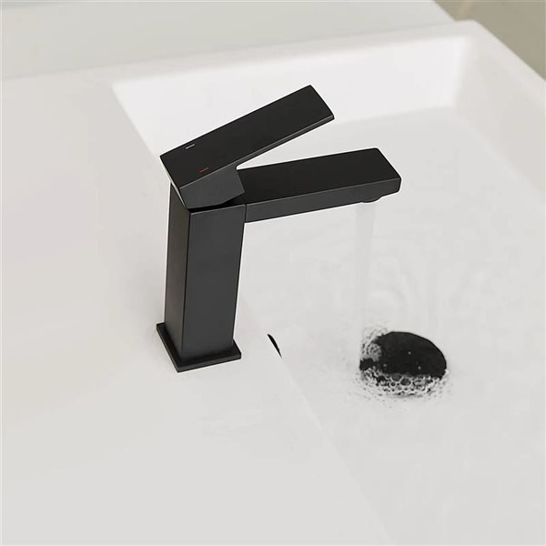 BWE Single Hole Single-Handle Bathroom Faucet in Matte Black